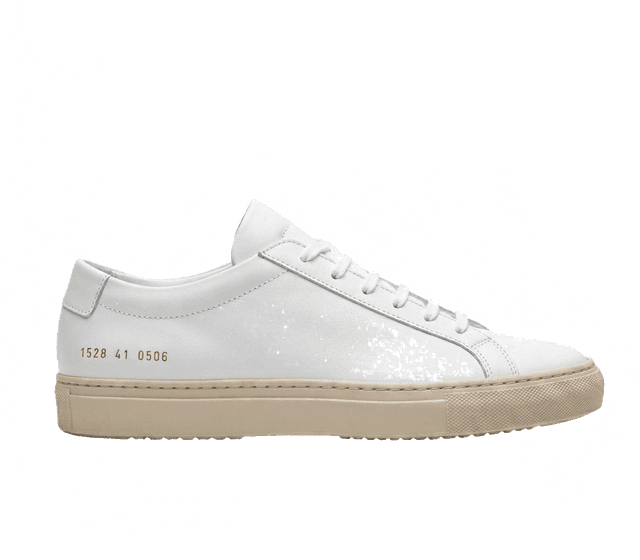Tenis blancos de cuero liso