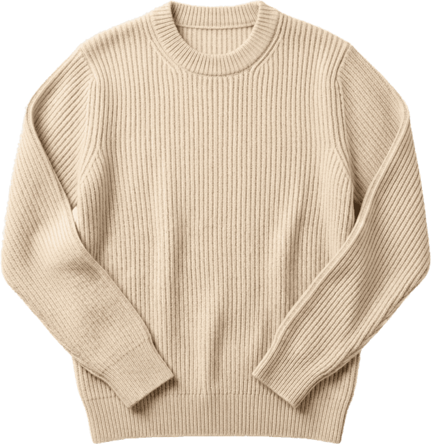 Suéter beige de punto grueso